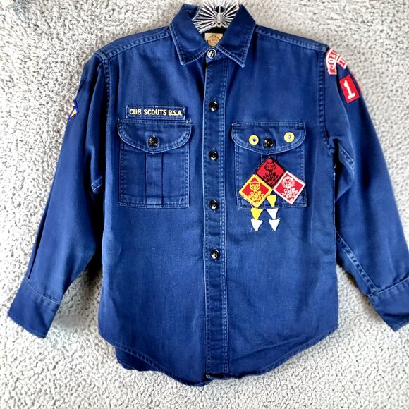 Vintage 1960's Cub Scout Uniform Shirt Sanforized - Picture 1 of 5